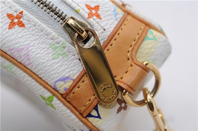 Auth Louis Vuitton Monogram Multicolor Trousse Wapiti Pouch M58033 White 4683F