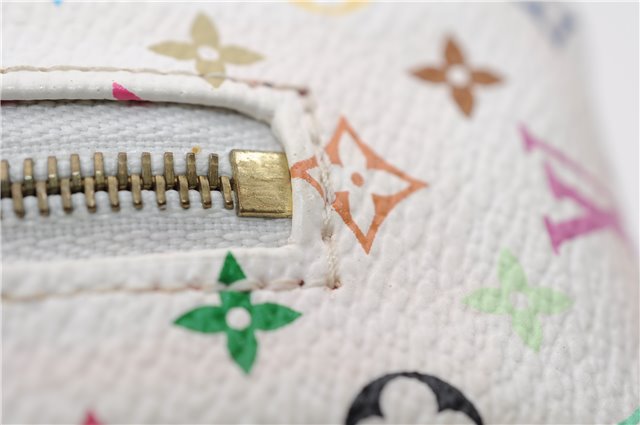 Auth Louis Vuitton Monogram Multicolor Trousse Wapiti Pouch M58033 White 4683F
