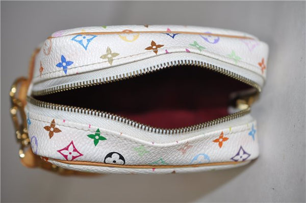 Auth Louis Vuitton Monogram Multicolor Trousse Wapiti Pouch M58033 White 4683F