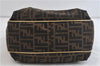 Authentic FENDI Zucca Shoulder Tote Bag Canvas Leather Brown Gold 4684C