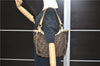 Authentic FENDI Zucca Shoulder Tote Bag Canvas Leather Brown Gold 4684C