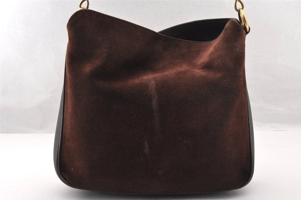 Authentic GUCCI Bamboo 2Way Shoulder Hand Bag Suede Leather 0011638 Brown 4684I