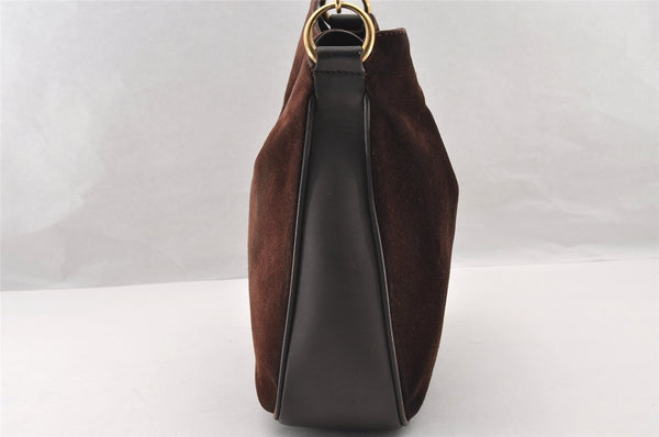 Authentic GUCCI Bamboo 2Way Shoulder Hand Bag Suede Leather 0011638 Brown 4684I