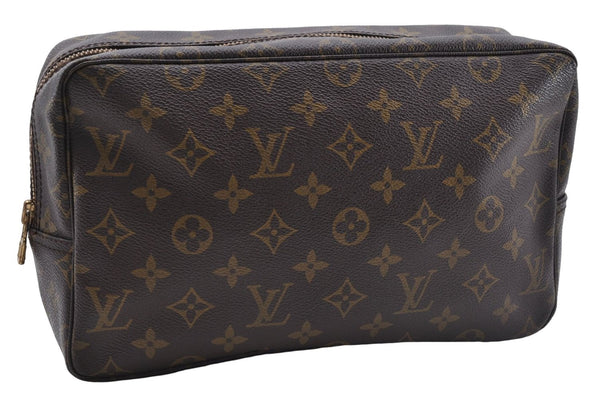 Auth Louis Vuitton Monogram Trousse Toilette 28 Clutch Hand Bag M47522 LV 4685D