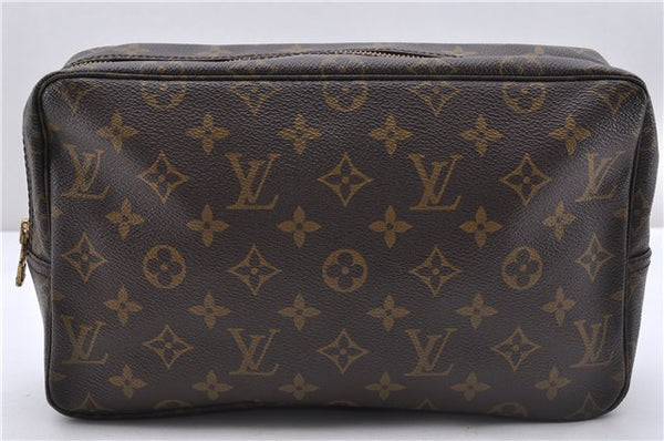 Auth Louis Vuitton Monogram Trousse Toilette 28 Clutch Hand Bag M47522 LV 4685D
