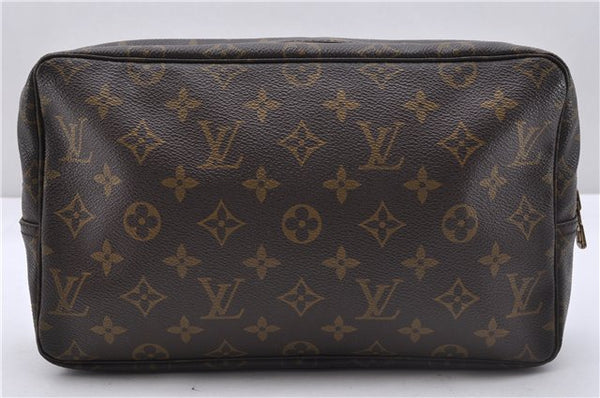 Auth Louis Vuitton Monogram Trousse Toilette 28 Clutch Hand Bag M47522 LV 4685D