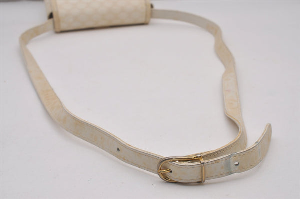 Authentic CELINE Macadam Blason 2Way Shoulder Waist Bag PVC Leather White 4686I