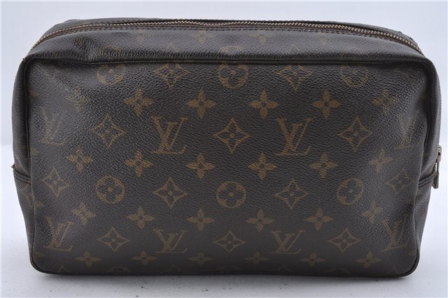Auth Louis Vuitton Monogram Trousse Toilette 28 Clutch Hand Bag M47522 LV 4687D