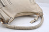 Authentic Chloe Marcie Vintage Leather Shoulder Hand Bag Beige 4687I