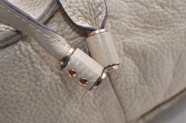 Authentic Chloe Marcie Vintage Leather Shoulder Hand Bag Beige 4687I
