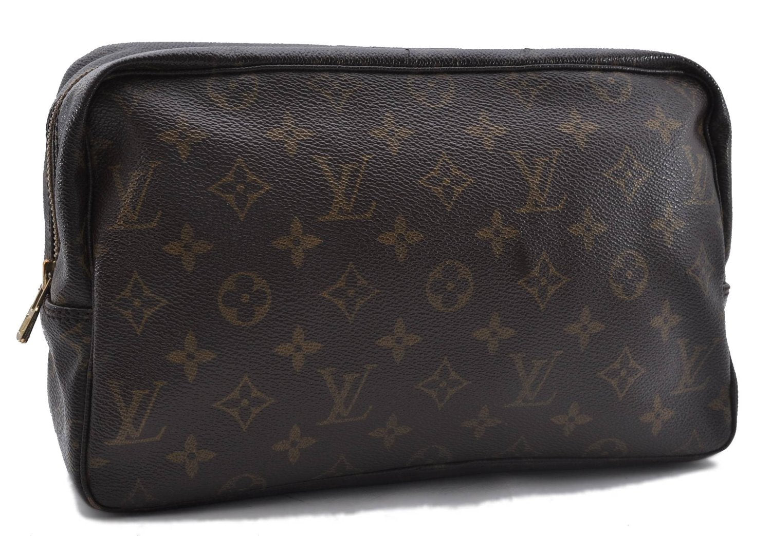 Auth Louis Vuitton Monogram Trousse Toilette 28 Clutch Hand Bag M47522 LV 4689D