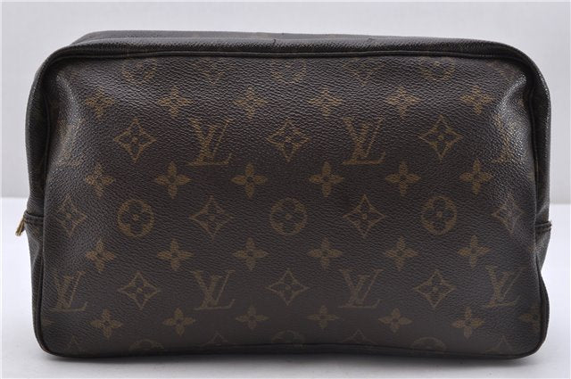 Auth Louis Vuitton Monogram Trousse Toilette 28 Clutch Hand Bag M47522 LV 4689D