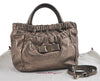 Authentic Salvatore Ferragamo Vara Ribbon Leather 2Way Hand Bag Silver SF 4690I