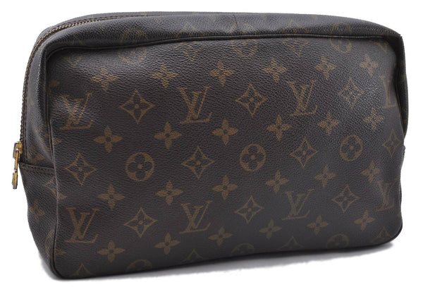 Auth Louis Vuitton Monogram Trousse Toilette 28 Clutch Hand Bag M47522 LV 4692D