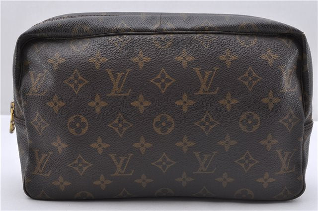 Auth Louis Vuitton Monogram Trousse Toilette 28 Clutch Hand Bag M47522 LV 4692D