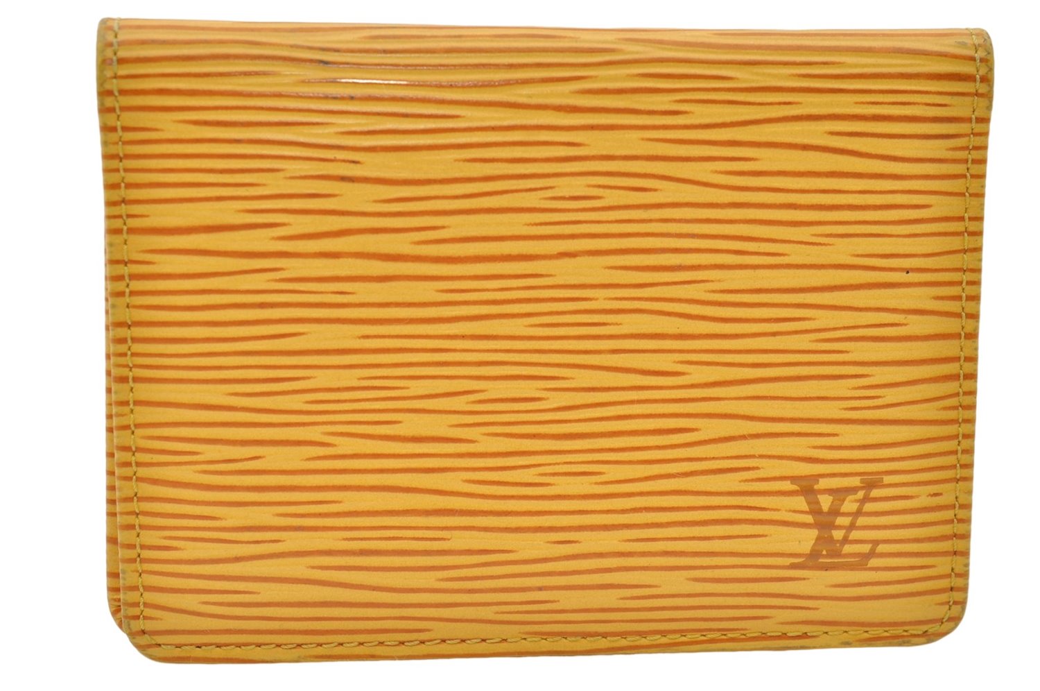 Auth Louis Vuitton Epi Porte 2 Cartes Vertical Pass Case Yellow M63209 LV 4692E