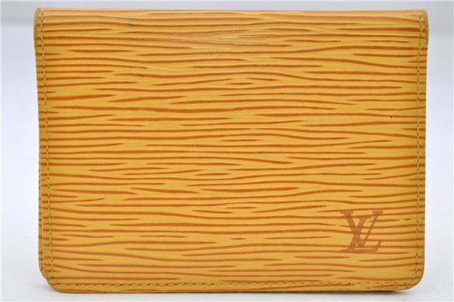 Auth Louis Vuitton Epi Porte 2 Cartes Vertical Pass Case Yellow M63209 LV 4692E