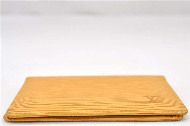 Auth Louis Vuitton Epi Porte 2 Cartes Vertical Pass Case Yellow M63209 LV 4692E