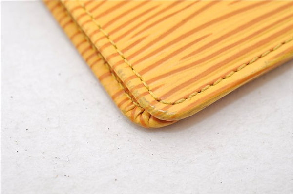 Auth Louis Vuitton Epi Porte 2 Cartes Vertical Pass Case Yellow M63209 LV 4692E