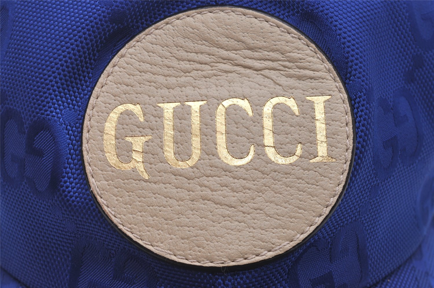 Authentic GUCCI Off The Grid Cap GG Nylon Leather Size M 627114 Blue 4692I