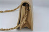 Authentic CHANEL Lamb Skin Matelasse Chain Shoulder Cross Bag Beige Junk 4693C