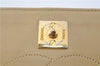 Authentic CHANEL Lamb Skin Matelasse Chain Shoulder Cross Bag Beige Junk 4693C