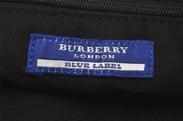 Authentic BURBERRY BLUE LABEL Check Hand Tote Bag Canvas Nylon Pink 4694I