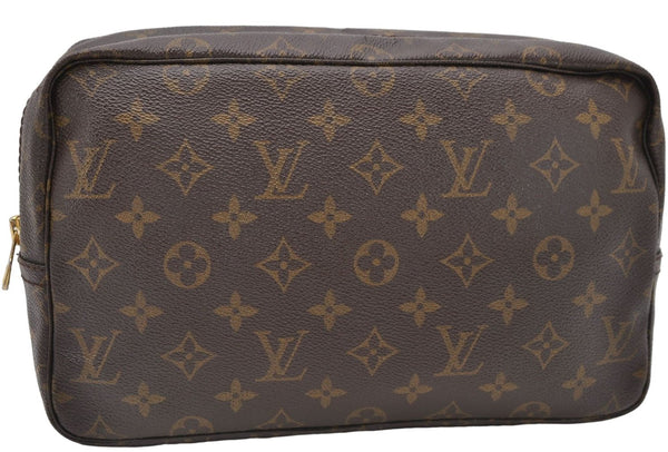 Auth Louis Vuitton Monogram Trousse Toilette 28 Clutch Hand Bag M47522 LV 4695D