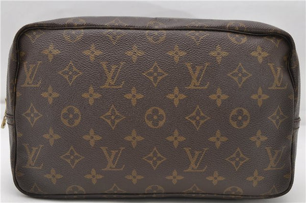 Auth Louis Vuitton Monogram Trousse Toilette 28 Clutch Hand Bag M47522 LV 4695D