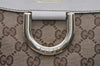 Authentic GUCCI Abbey Shoulder Tote Bag GG Canvas Leather 189831 Brown 4695I