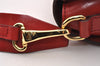 Authentic BURBERRY Vintage Leather Shoulder Cross Body Bag Purse Red 4696I