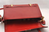 Authentic BURBERRY Vintage Leather Shoulder Cross Body Bag Purse Red 4696I