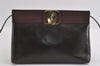 Authentic Salvatore Ferragamo Vara Shoulder Bag Leather Brown SF Junk 4697I