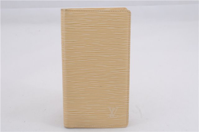 Authentic Louis Vuitton Epi Agenda Posh Notebook Cover Ivory R2052A LV 4698E