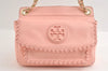 Authentic TORY BURCH Vintage Chain Leather Shoulder Hand Bag Purse Pink 4698I