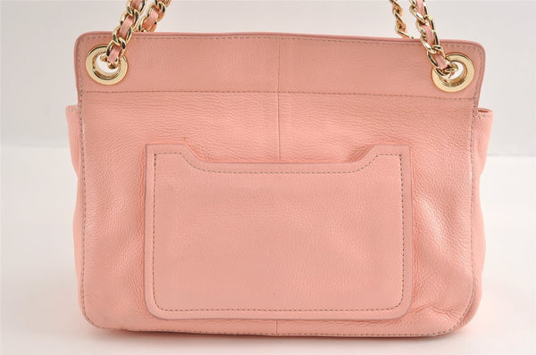 Authentic TORY BURCH Vintage Chain Leather Shoulder Hand Bag Purse Pink 4698I