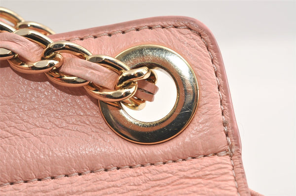 Authentic TORY BURCH Vintage Chain Leather Shoulder Hand Bag Purse Pink 4698I