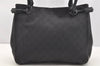 Authentic GUCCI Horsebit Shoulder Tote Bag GG Canvas Leather 101971 Black 4699I