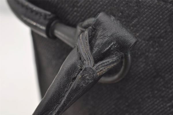 Authentic GUCCI Horsebit Shoulder Tote Bag GG Canvas Leather 101971 Black 4699I