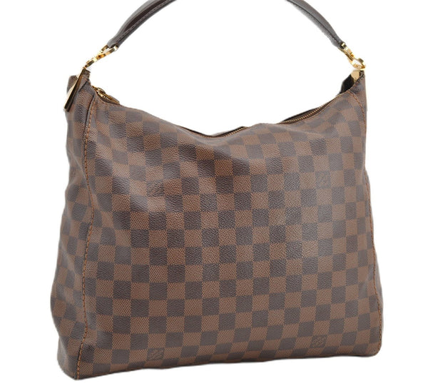 Authentic Louis Vuitton Damier Portobello PM Shoulder Hand Bag N41184 LV 4700F