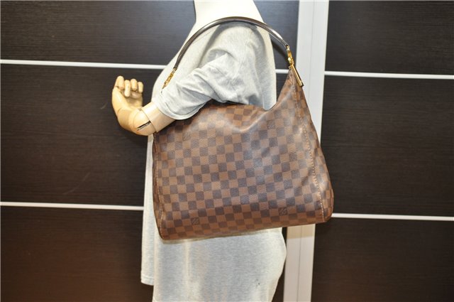 Authentic Louis Vuitton Damier Portobello PM Shoulder Hand Bag N41184 LV 4700F
