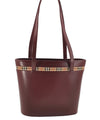 Authentic BURBERRY Vintage Leather Shoulder Hand Bag Bordeaux 4700I