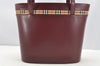 Authentic BURBERRY Vintage Leather Shoulder Hand Bag Bordeaux 4700I