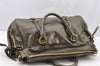 Authentic MIU MIU Vintage Leather 2Way Shoulder Hand Tote Bag Khaki Green 4701I