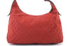 Authentic GUCCI Horsebit Shoulder Hand Bag GG Canvas Leather 115867 Red 4702C