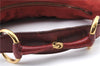 Authentic GUCCI Horsebit Shoulder Hand Bag GG Canvas Leather 115867 Red 4702C