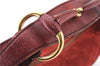 Authentic GUCCI Horsebit Shoulder Hand Bag GG Canvas Leather 115867 Red 4702C
