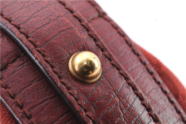 Authentic GUCCI Horsebit Shoulder Hand Bag GG Canvas Leather 115867 Red 4702C