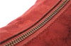 Authentic GUCCI Horsebit Shoulder Hand Bag GG Canvas Leather 115867 Red 4702C