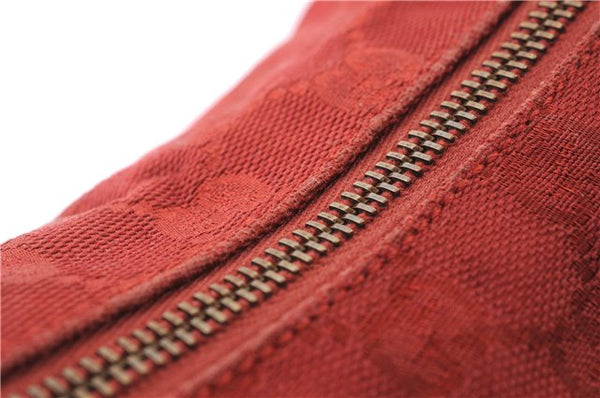 Authentic GUCCI Horsebit Shoulder Hand Bag GG Canvas Leather 115867 Red 4702C